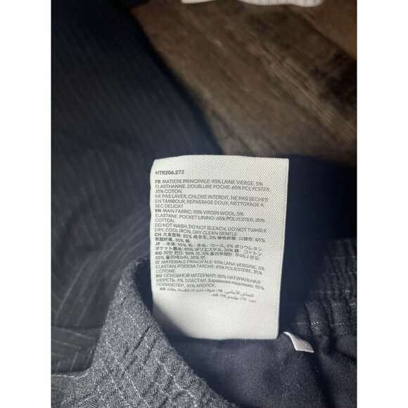 Ami Alexandre Mattiussi Elasticated Waist Pants Wool Black Pinstripe Size Small - Picture 10 of 10